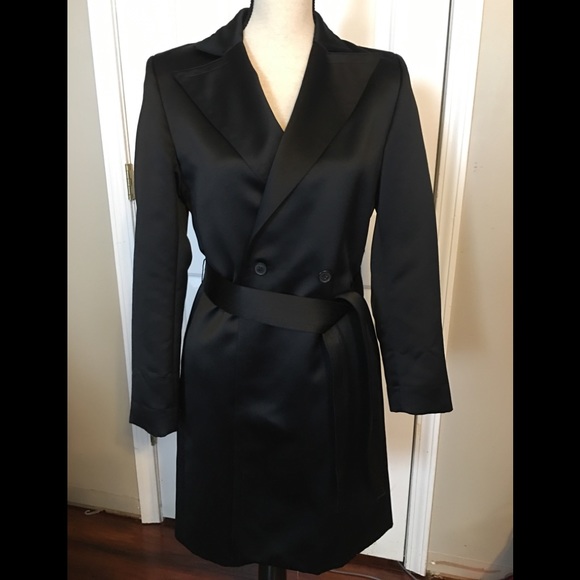 black satin coat